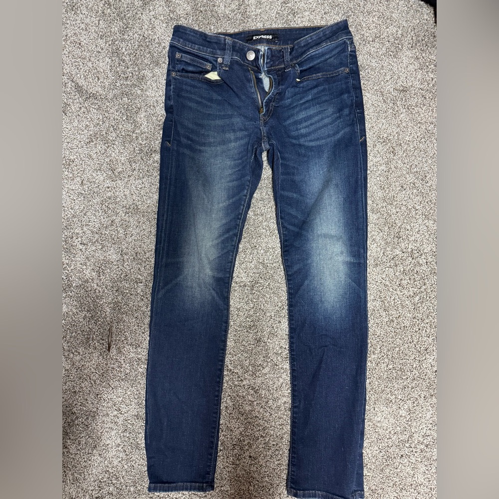 Express Blue Skinny Jeans with Stretch 30x32